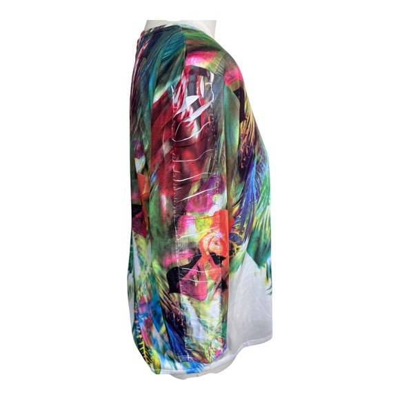 Erin London Multicolor Abstract Tropical Floral Print Long Sleeve Top Size M - Picture 5 of 7